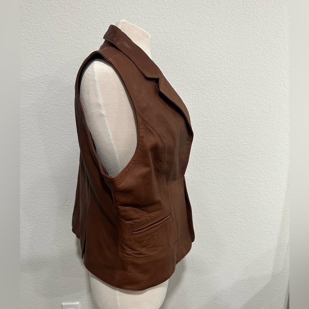 NWT Coldwater creek classic leather vest - Picture 4 of 4